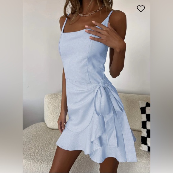 NWT Princess Polly Cottage Hill Mini Dress in baby blue - US 2 - Picture 3 of 15